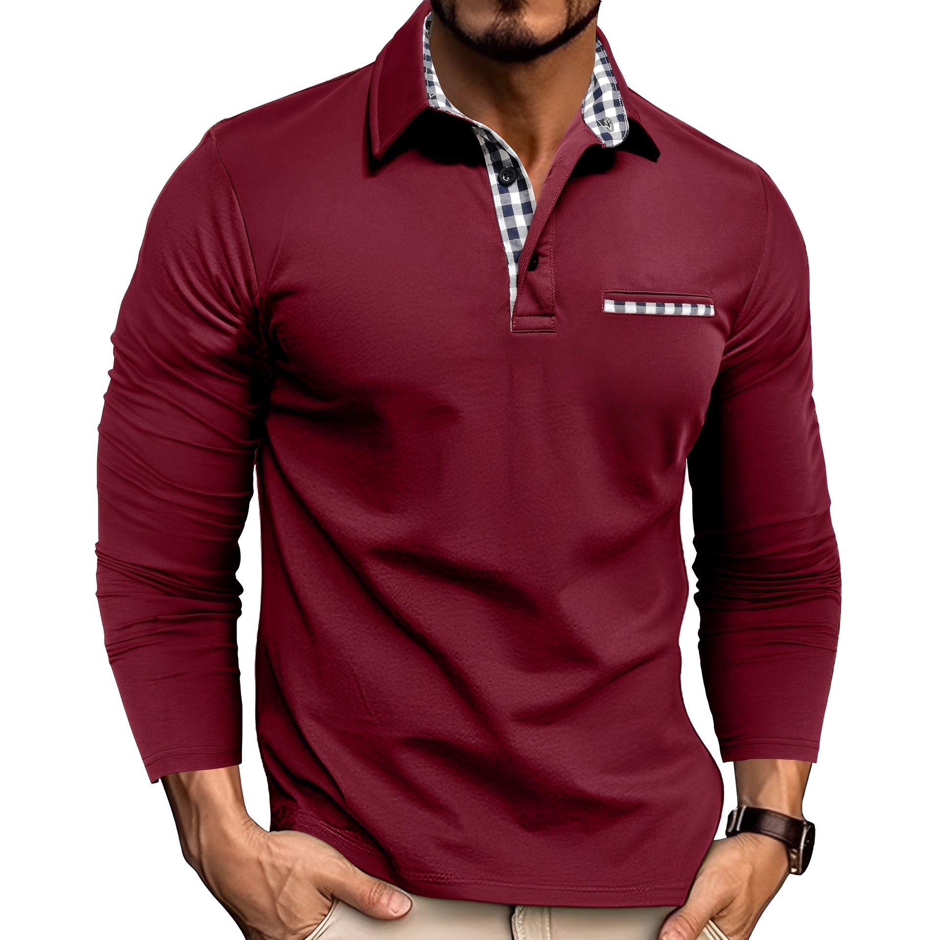 Rupert - Camisa polo de manga larga y estilo casual