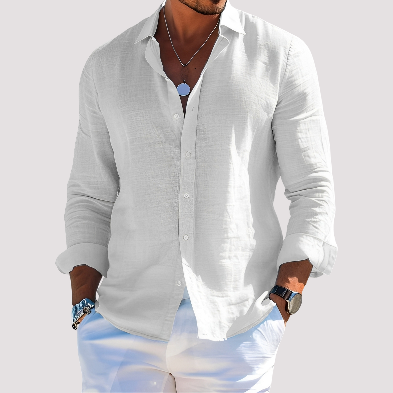 Dale – Camisa de manga larga para hombre – Informal y casual