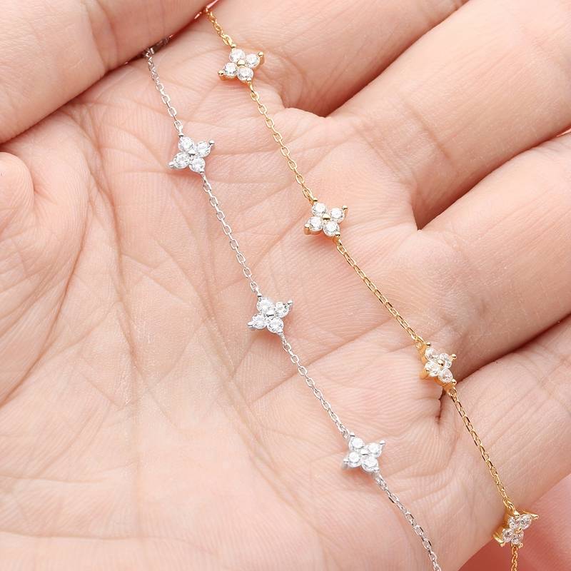 Pulsera de Flores de Circonio - Pulsera Minimalista