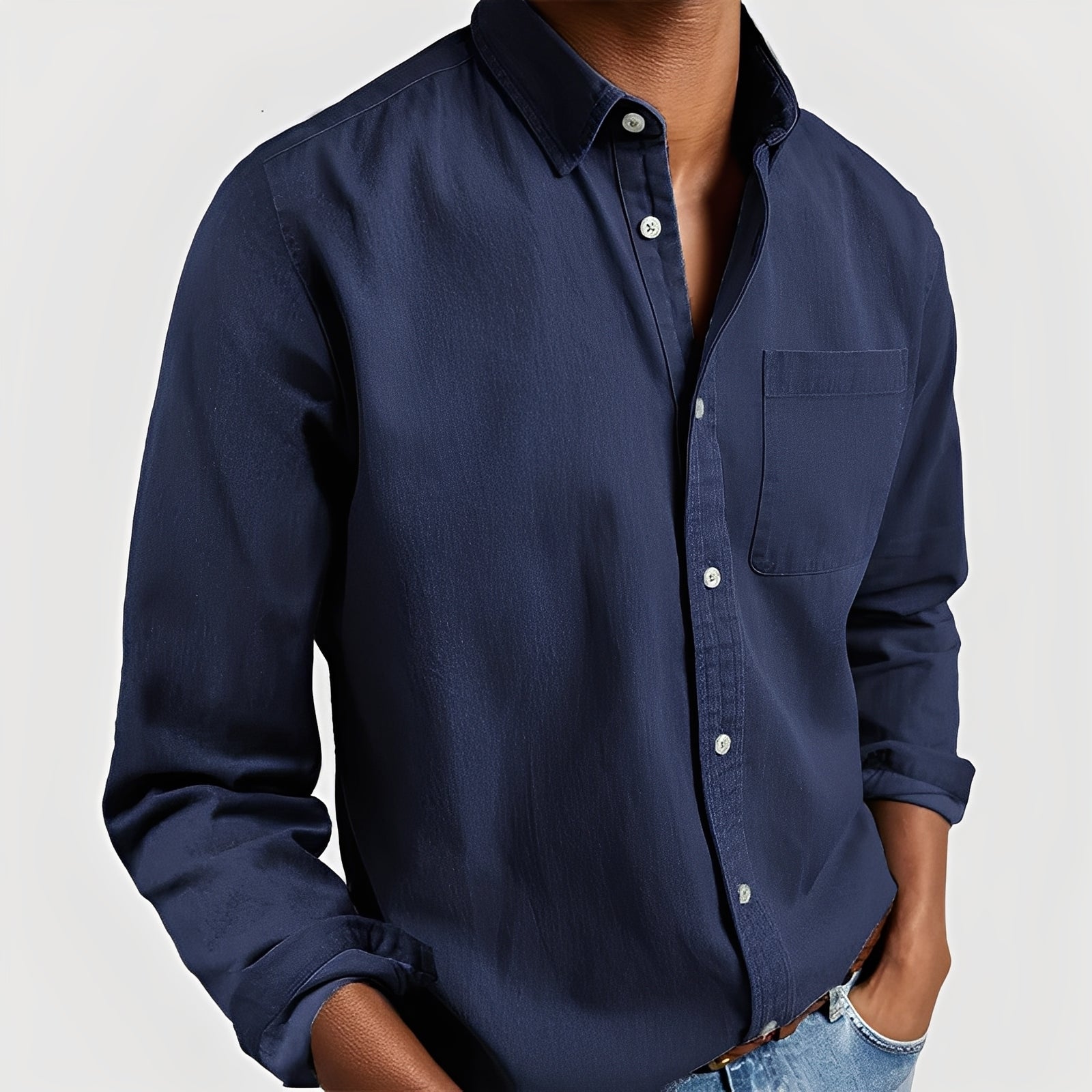 Kaspar - Camisa de manga larga casual para hombres
