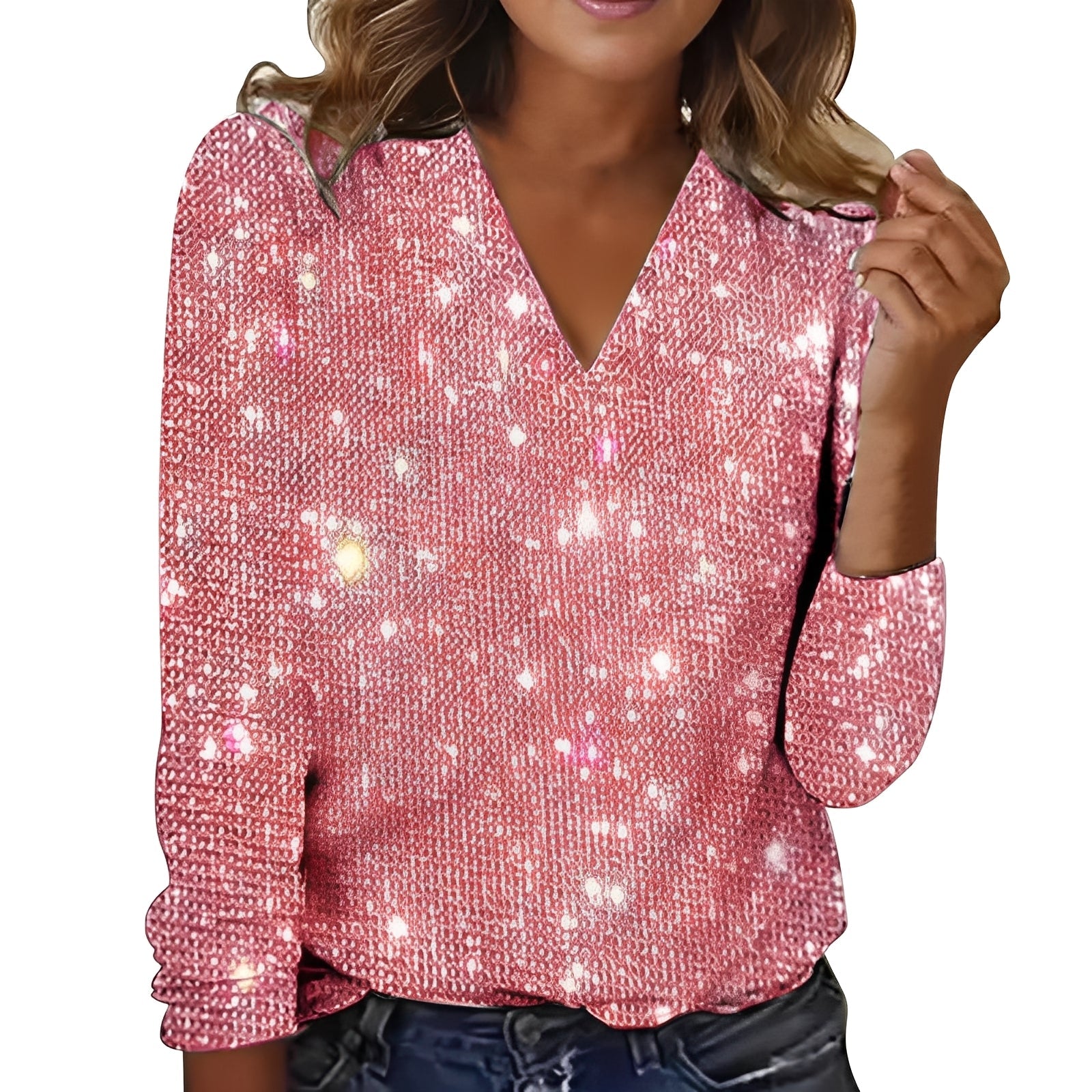 Caroline - Blusa elegante y brillante para mujeres