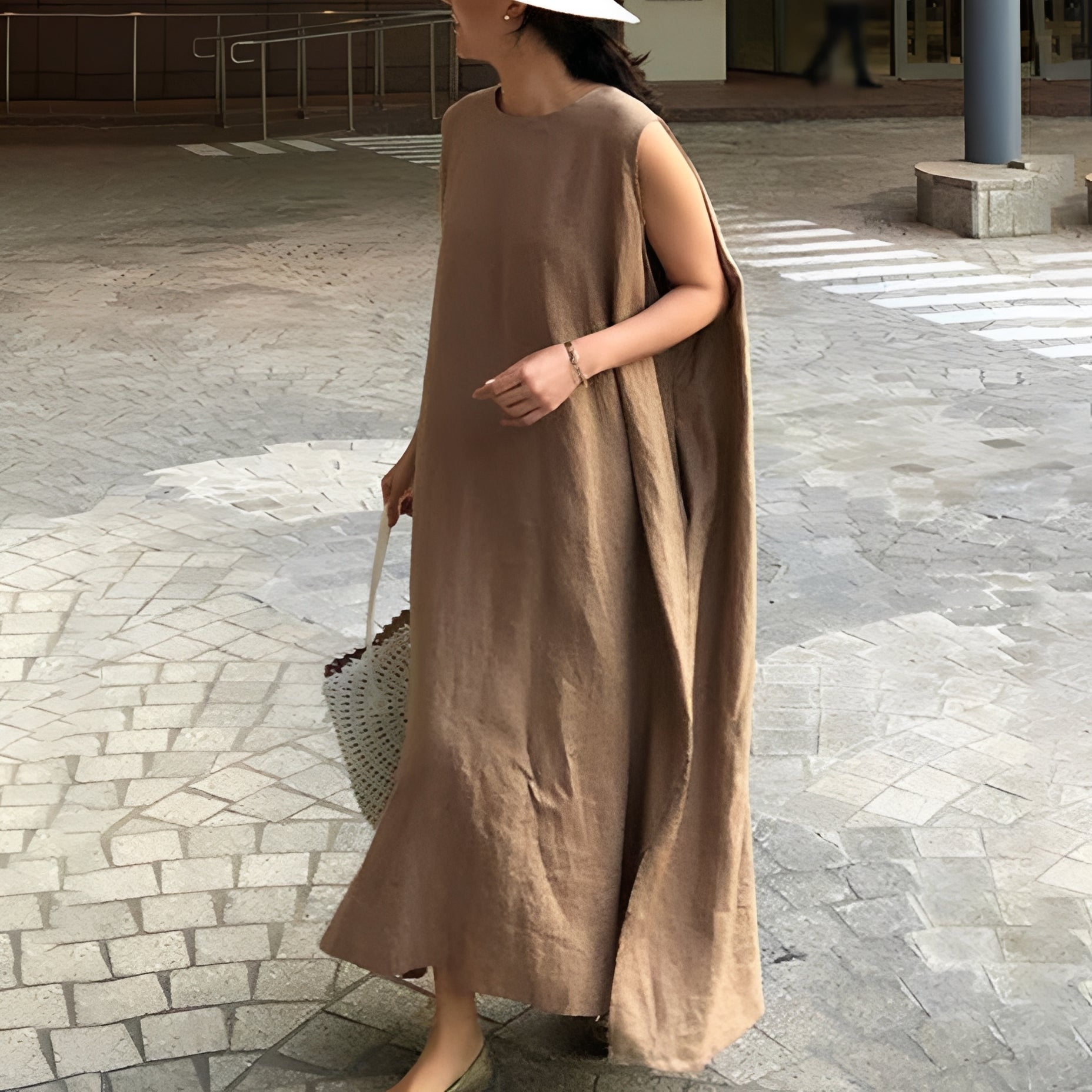 Carly - Vestido plisado sin mangas casual para damas