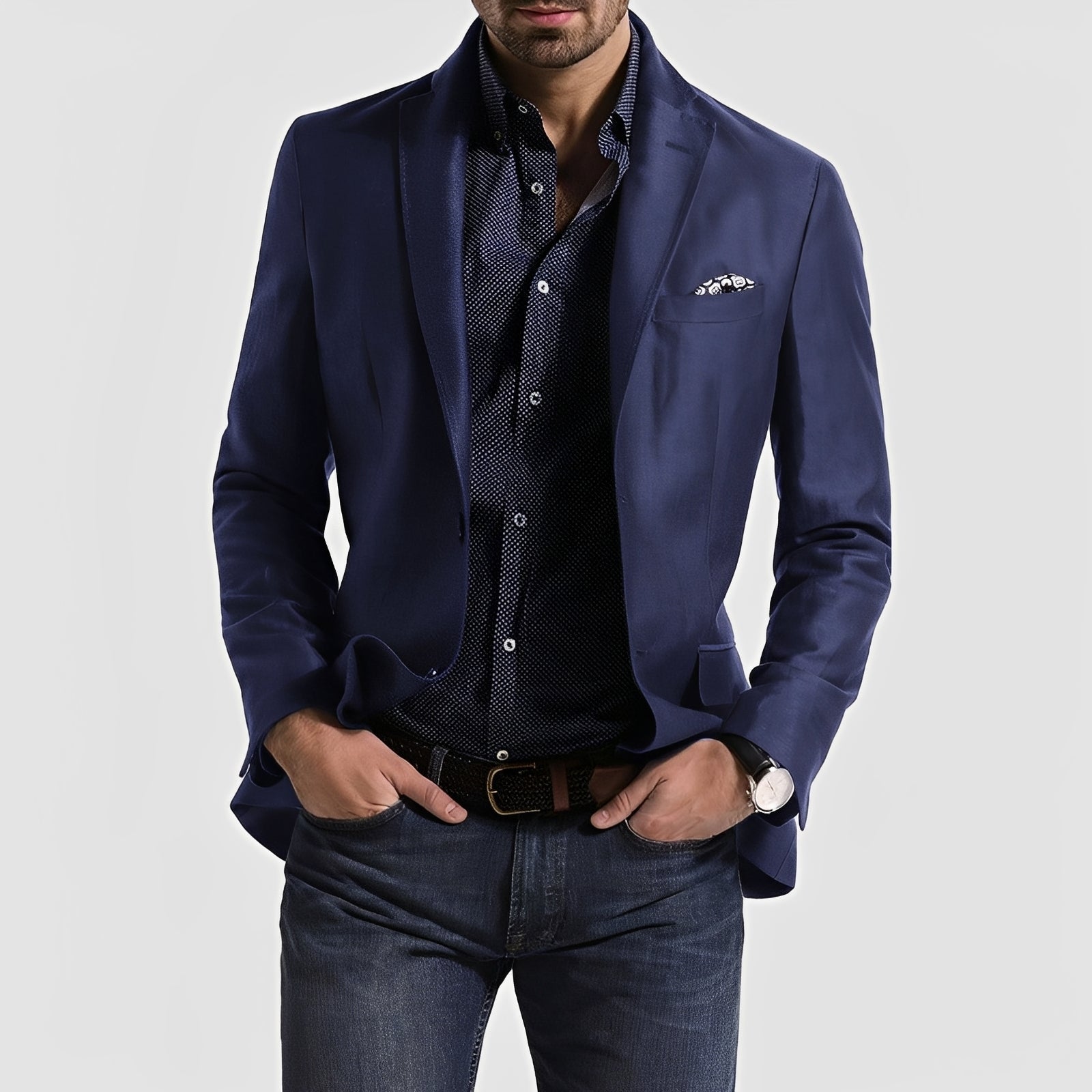 George - Blazer formal para hombre con cierre de dos botones
