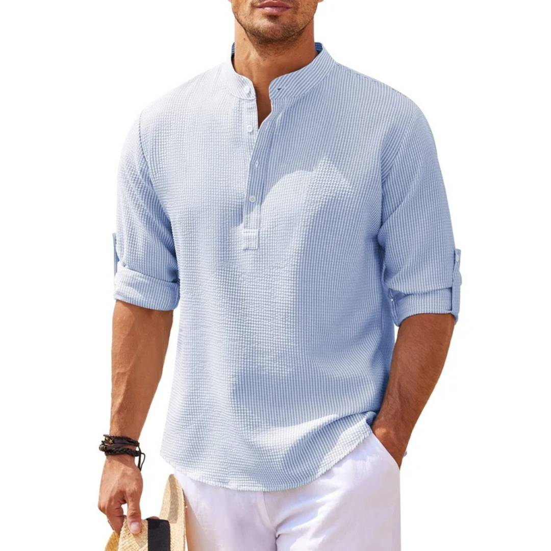 Cormac - Camisa de moda con botones parciales
