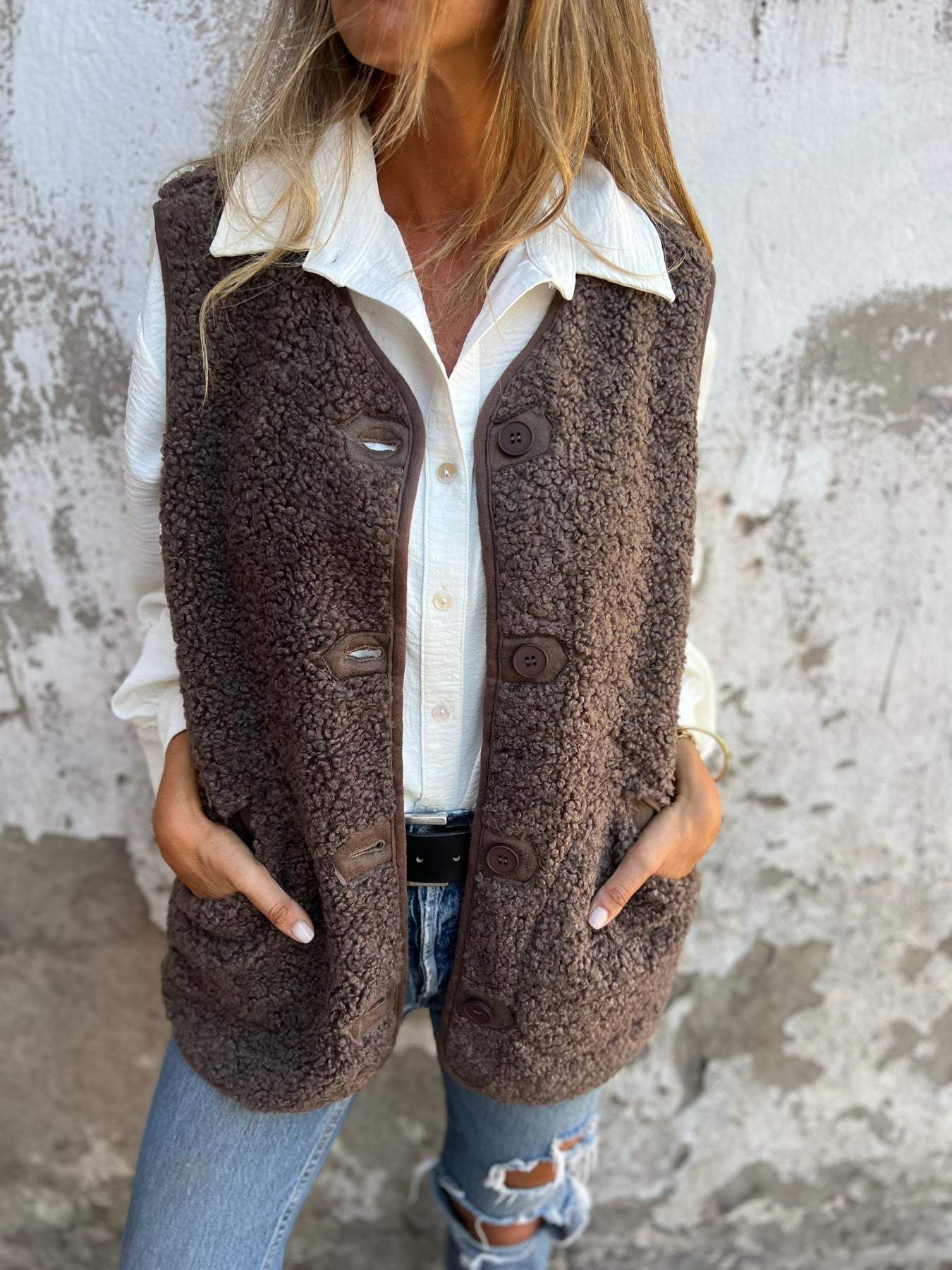 Gabrielle - Chaleco moderno de fleece y plumón para mujeres
