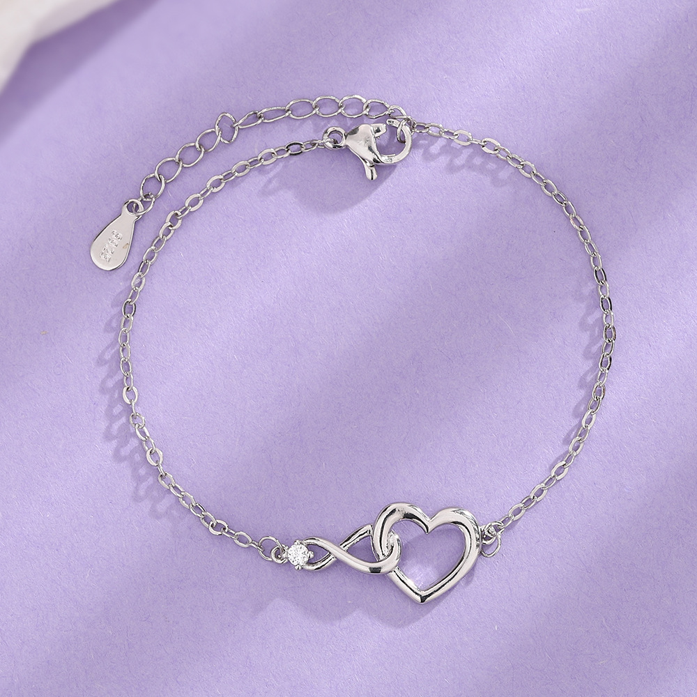 Pulsera Corazón Infinito - Pulsera sutil de CZ