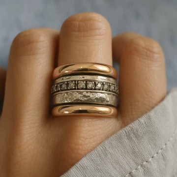 Maellie – Anillo vintage robusto en oro y plata