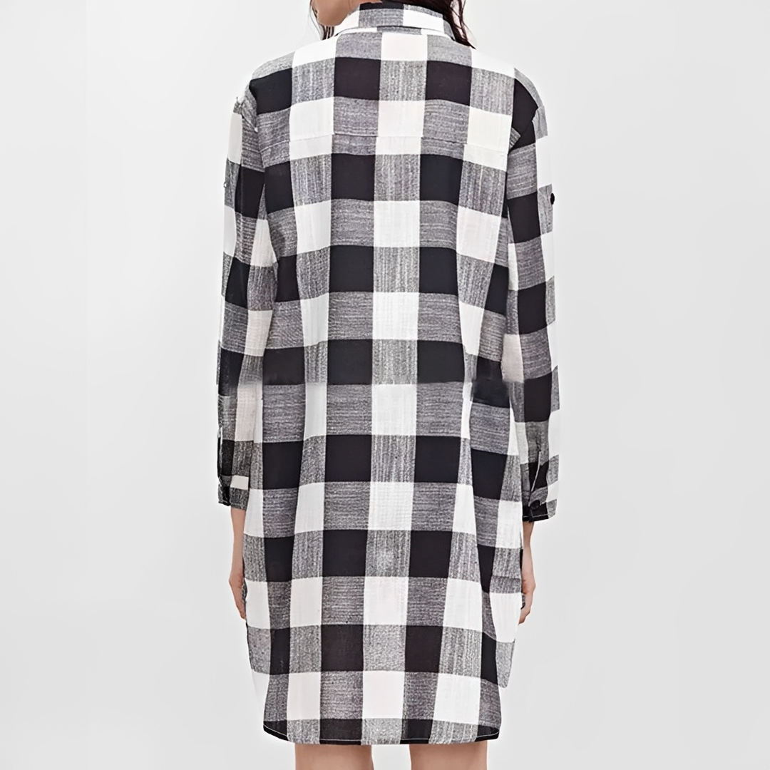 Janis - Camisa a Cuadros de Estilo Cómodo
