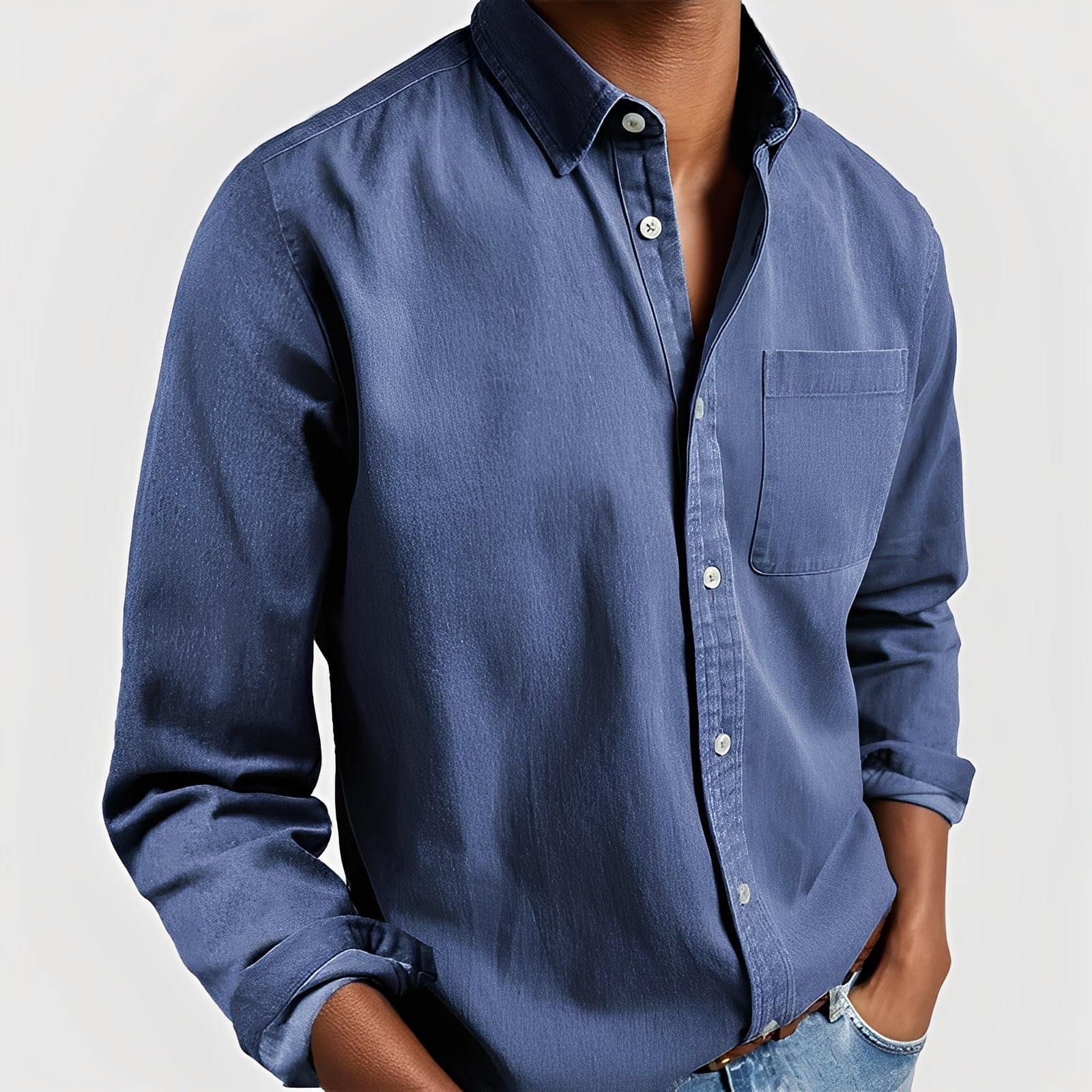 Kaspar - Camisa de manga larga casual para hombres