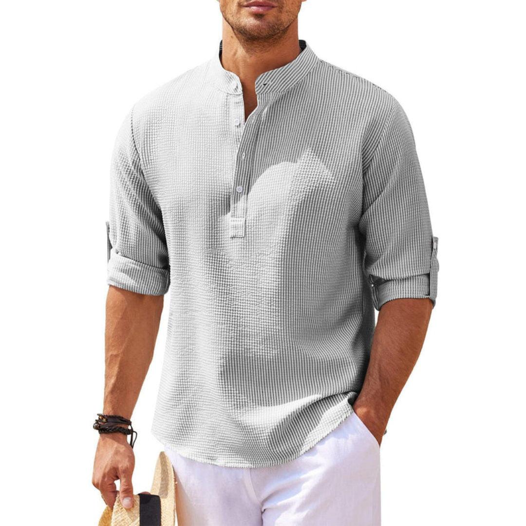 Cormac - Camisa de moda con botones parciales