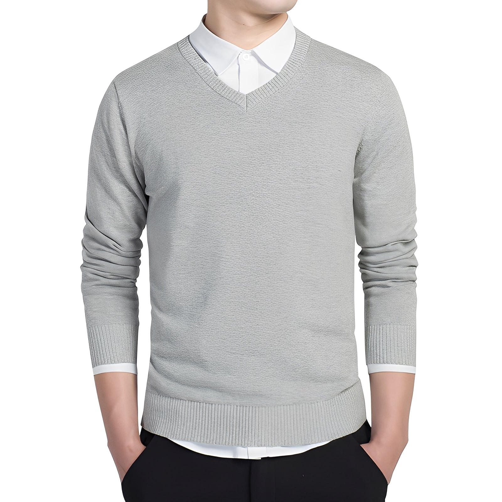 Tom - Suéter de hombre casual con cuello en V