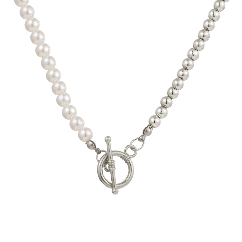 Collar doble - Cadena cubana y perlas