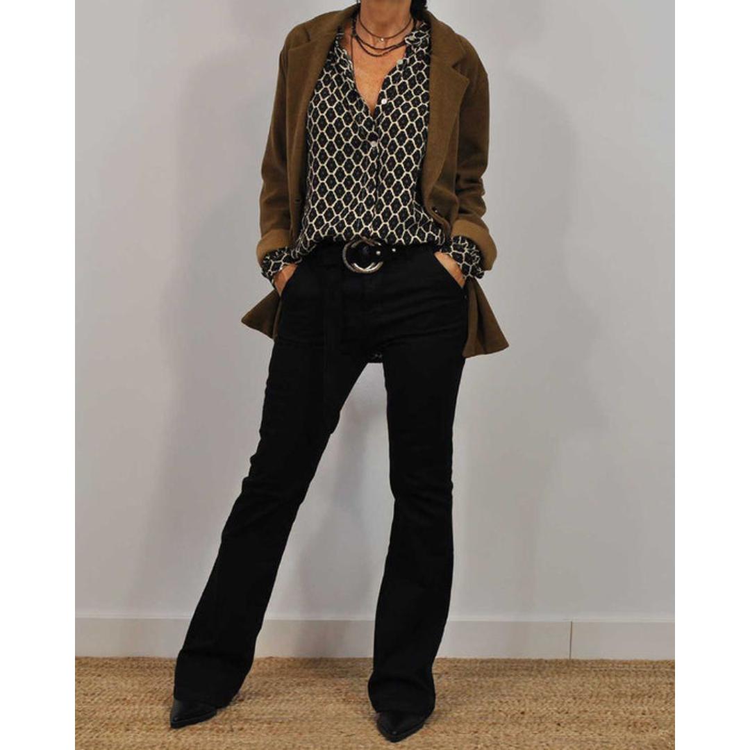 Zara - Blusa Casual con Cuello en V