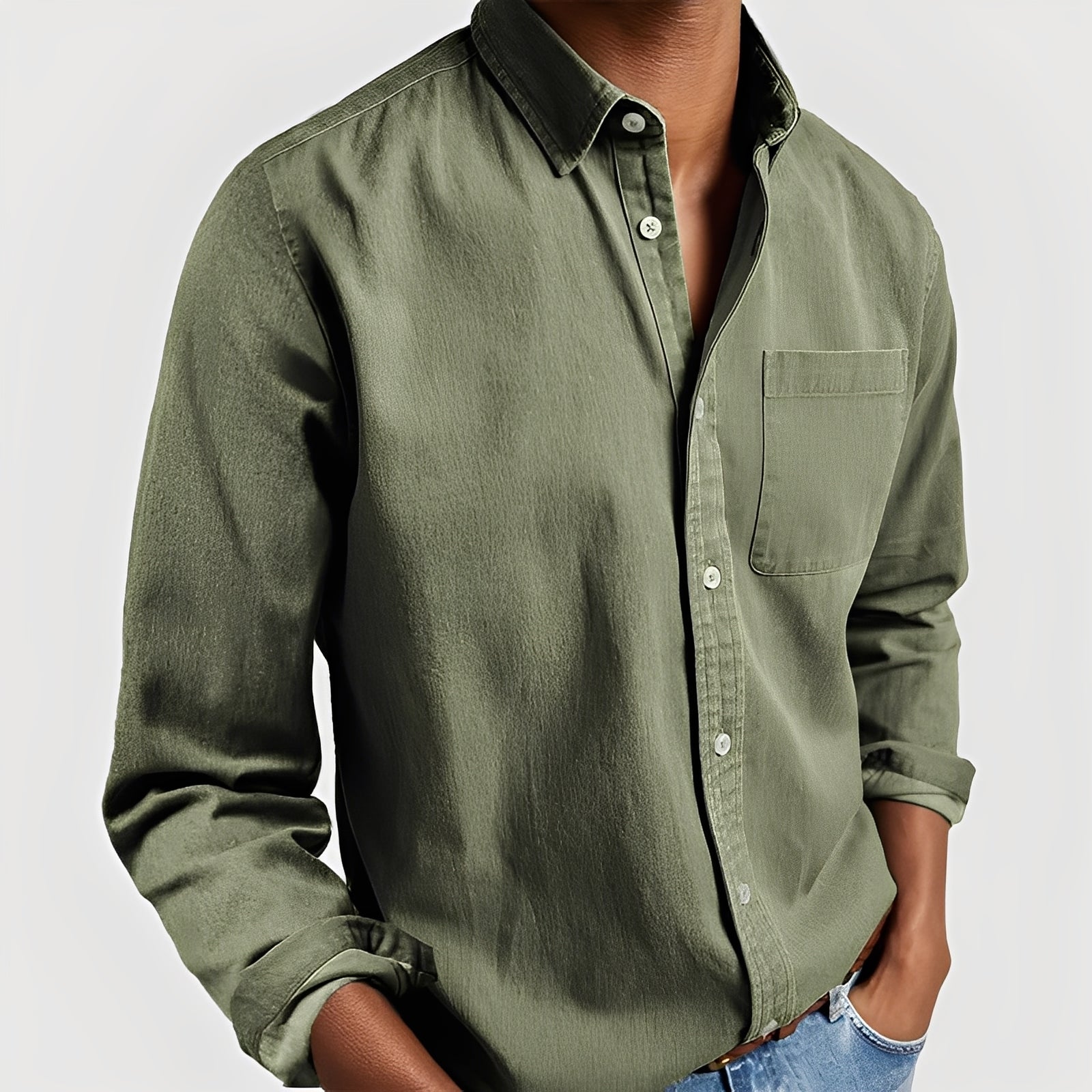 Kaspar - Camisa de manga larga casual para hombres