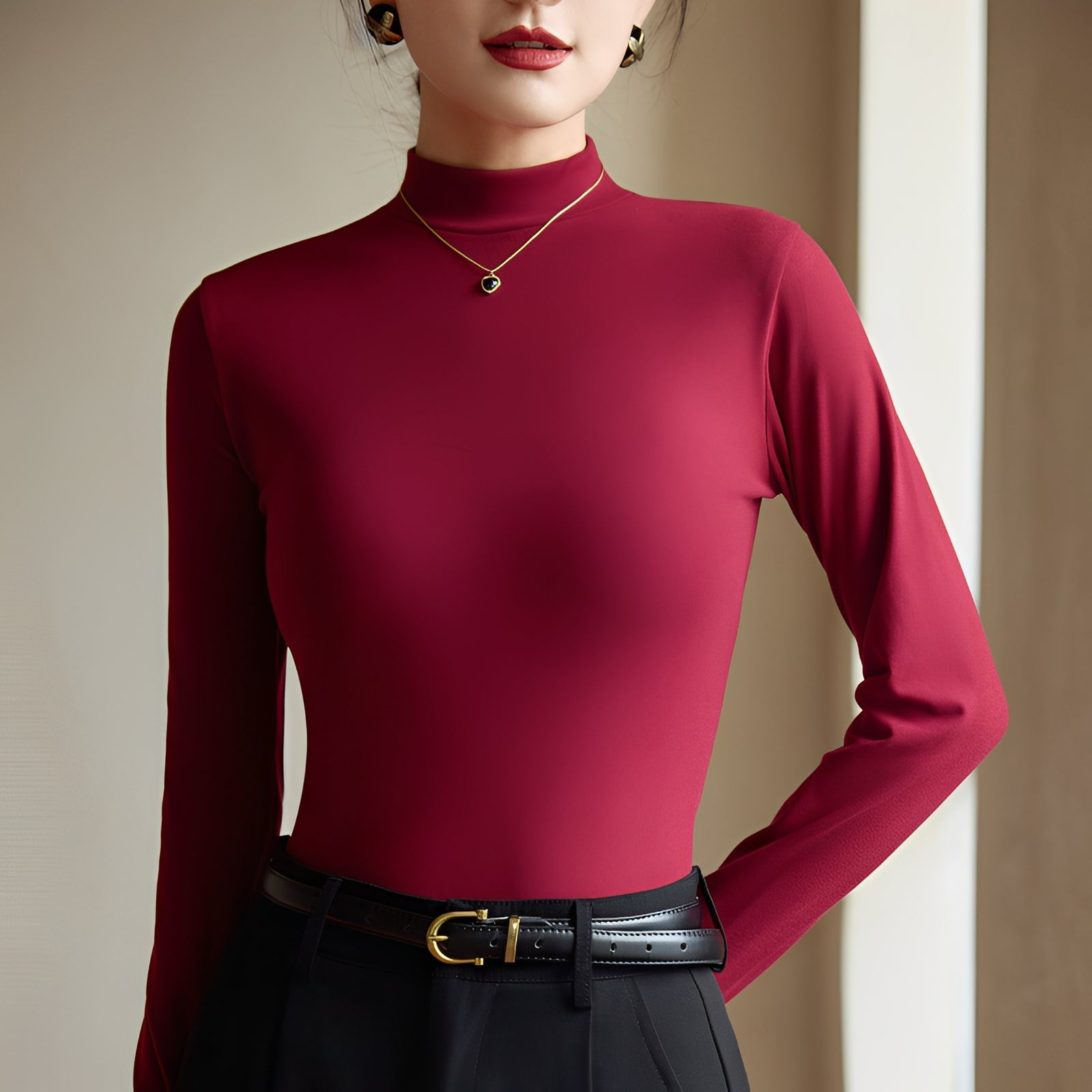 Antonette - Top chic de cuello alto