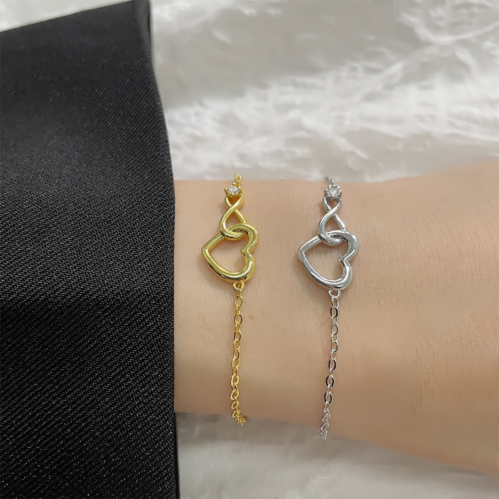 Pulsera Corazón Infinito - Pulsera sutil de CZ
