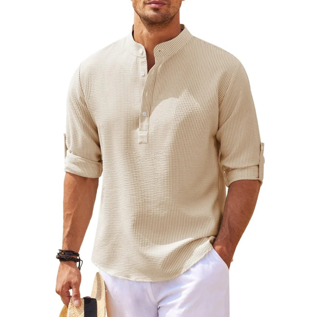 Cormac - Camisa de moda con botones parciales