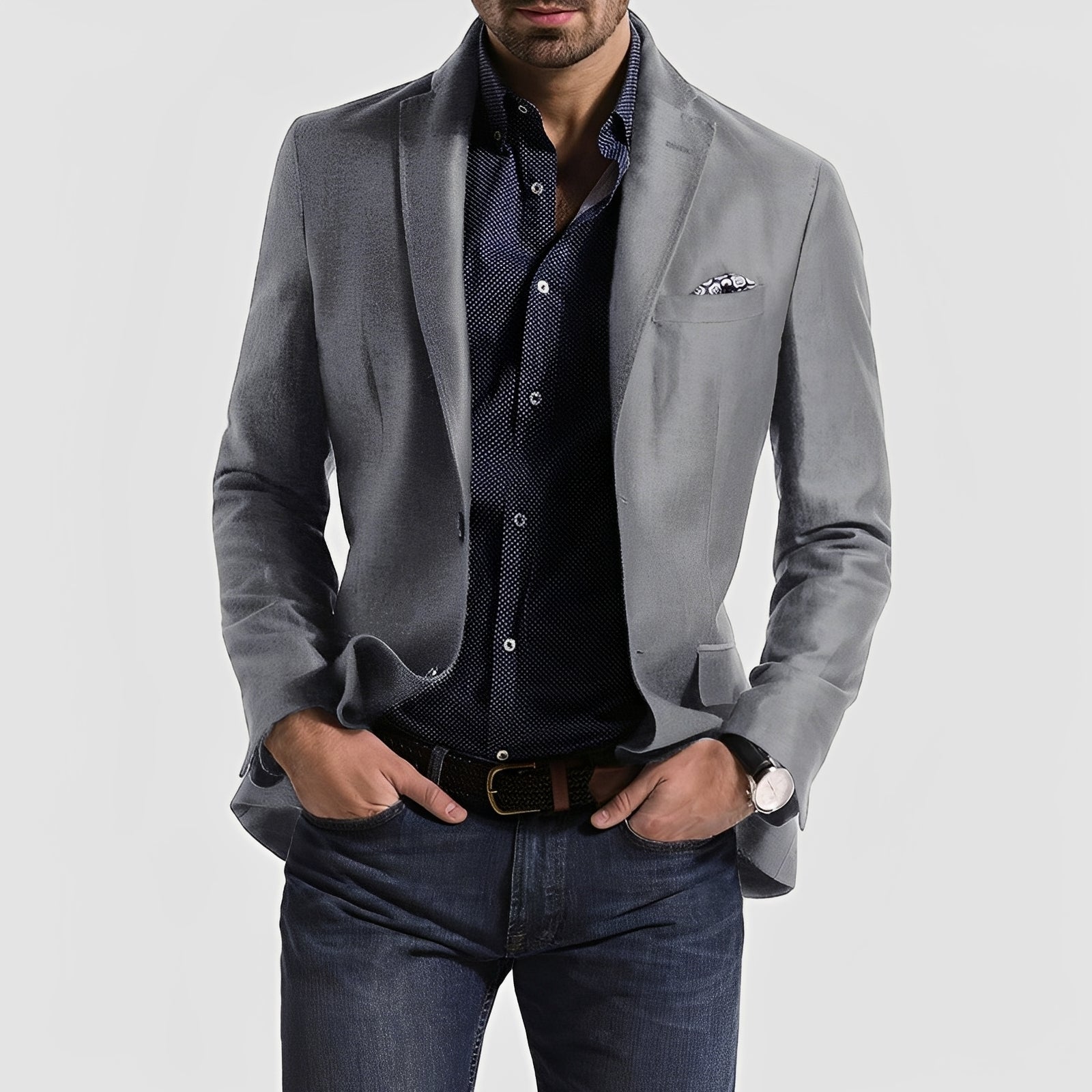 George - Blazer formal para hombre con cierre de dos botones