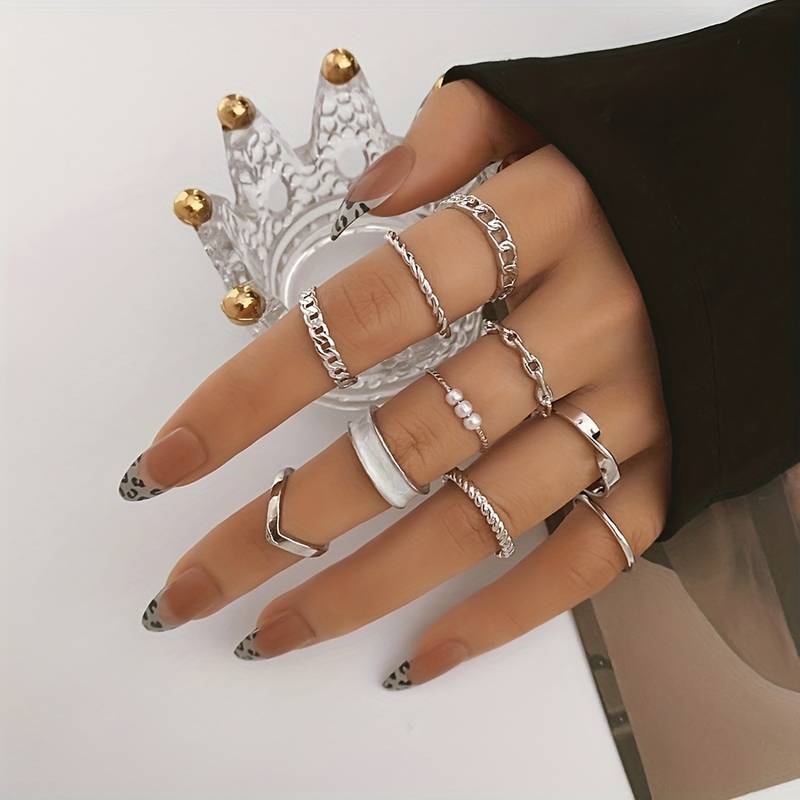 10 Piezas Anillos de Moda - Anillos de Mezcla y Combina