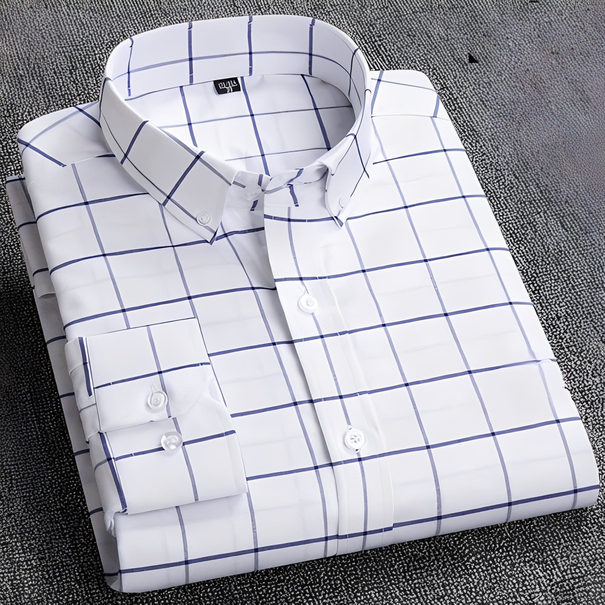 Jezriel - Camisa de moda de manga larga con cuadros para hombre