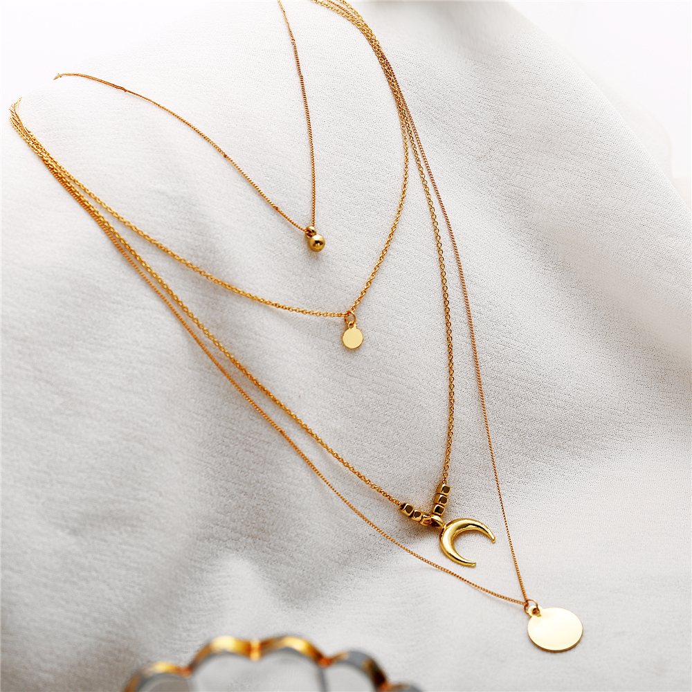 Collar Boho de luna en múltiples capas