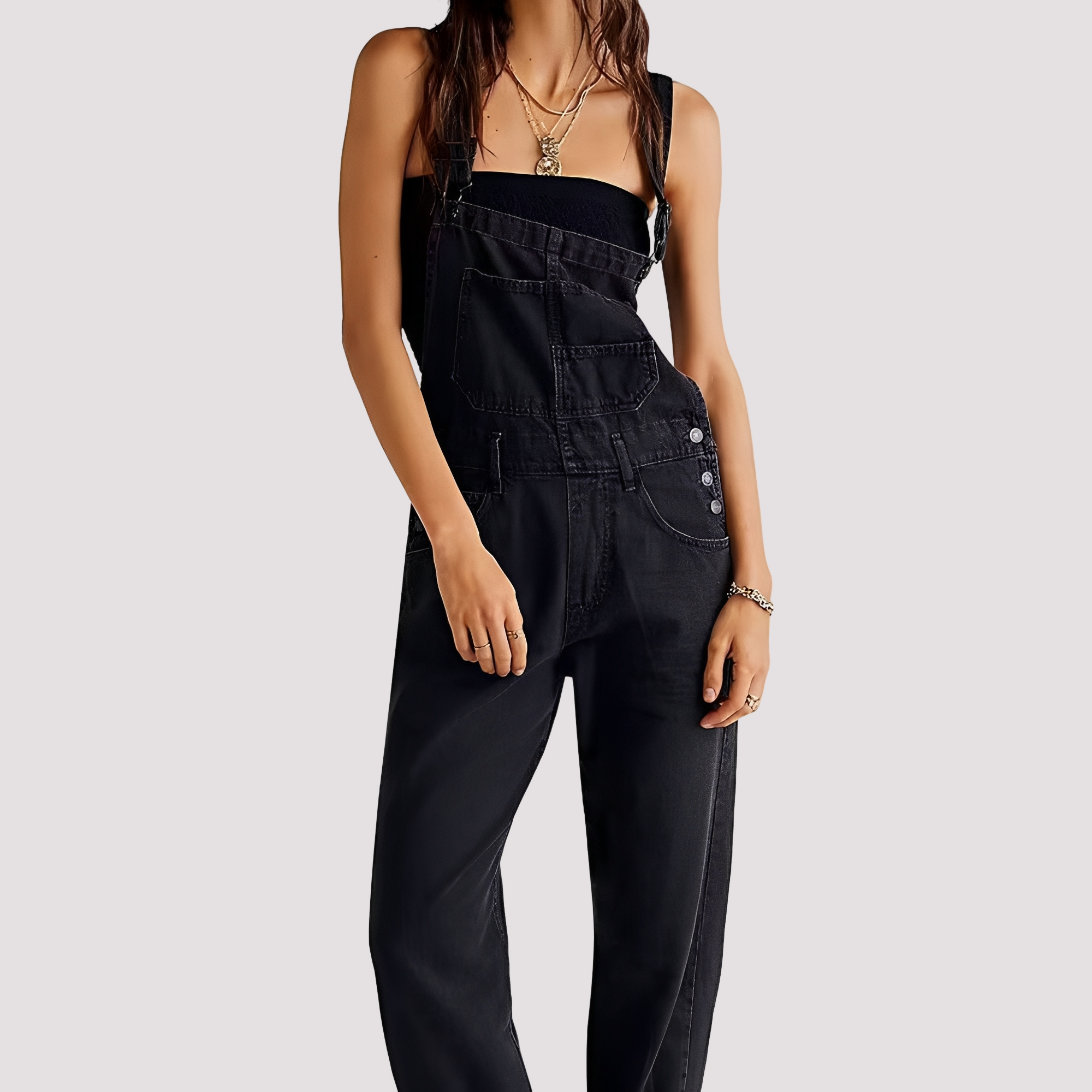 Sophie - Mono vaquero casual de corte holgado para damas