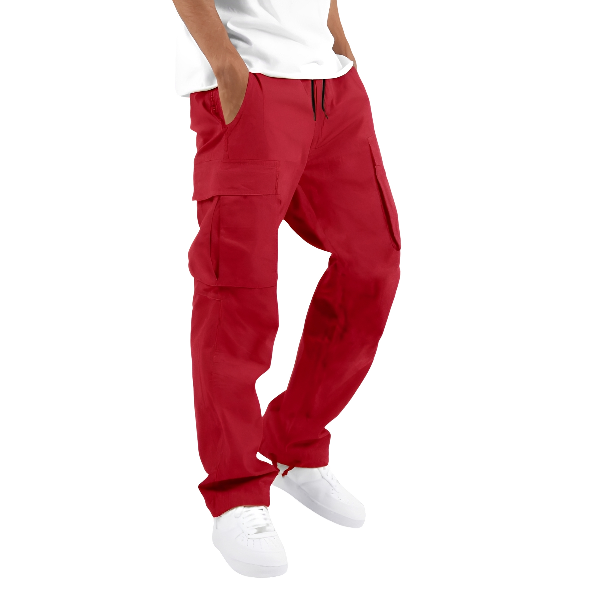 Cooper - Pantalones cargo anchos para hombre con cordón