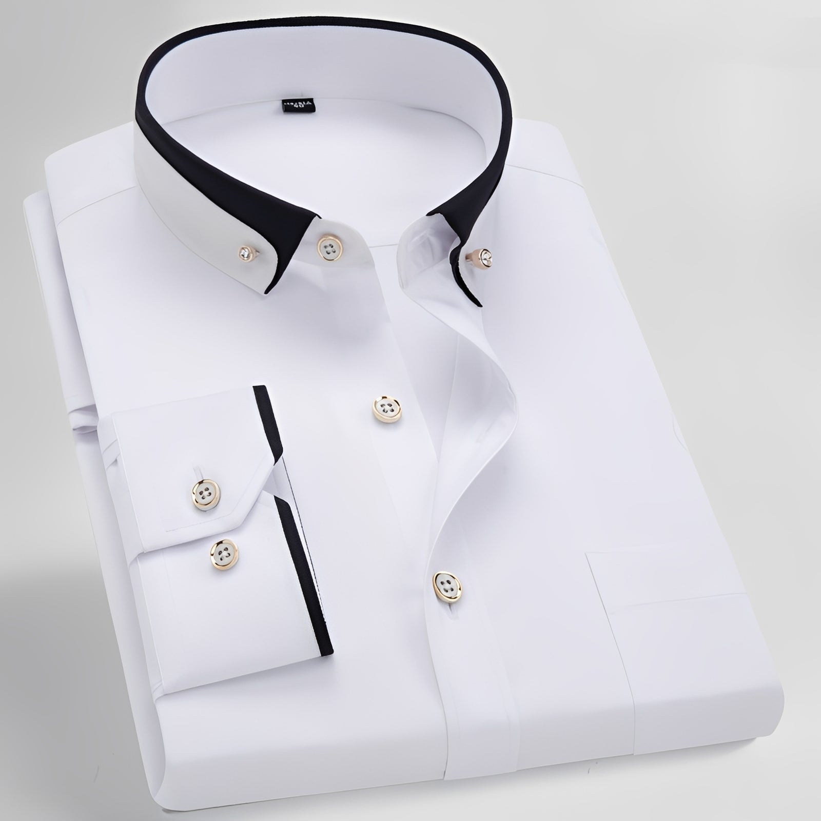 Glindel - Camisa clásica de manga larga para hombre