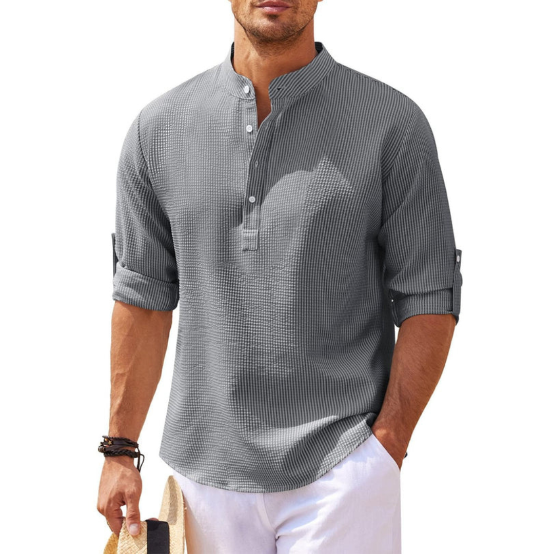 Cormac - Camisa de moda con botones parciales