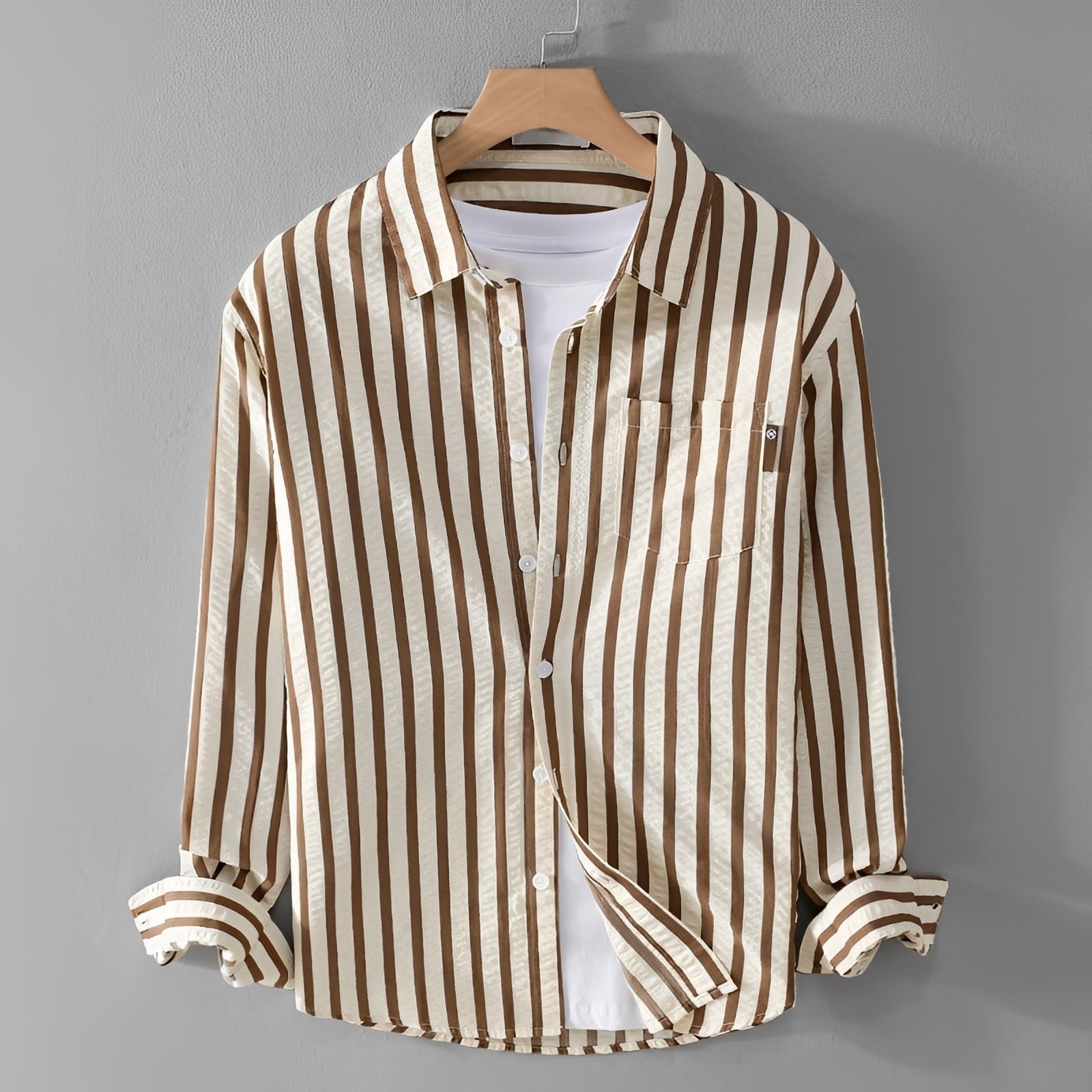 Marvin - Camisa de Manga Larga a Rayas Estilosa