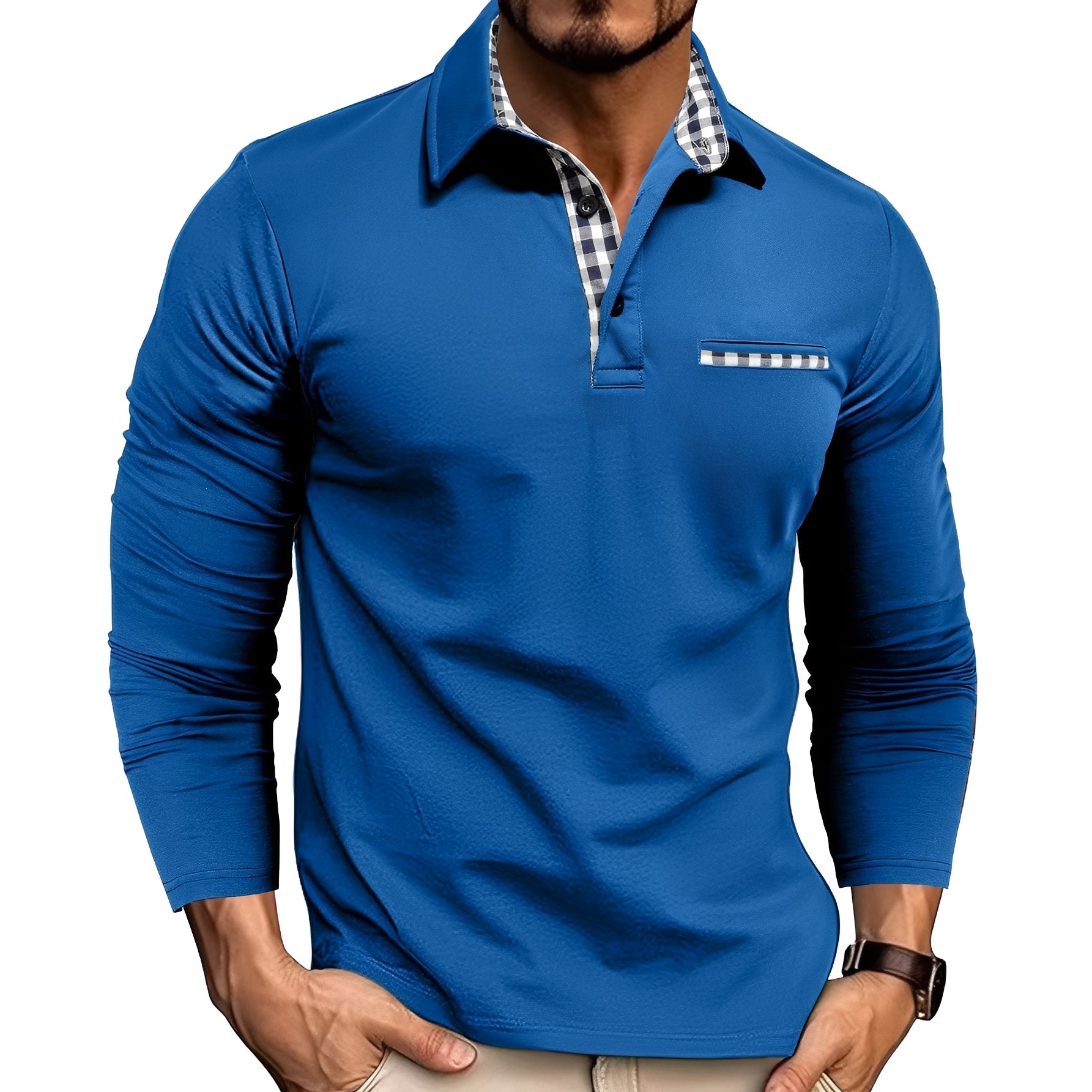 Rupert - Polo de manga larga casual para hombres