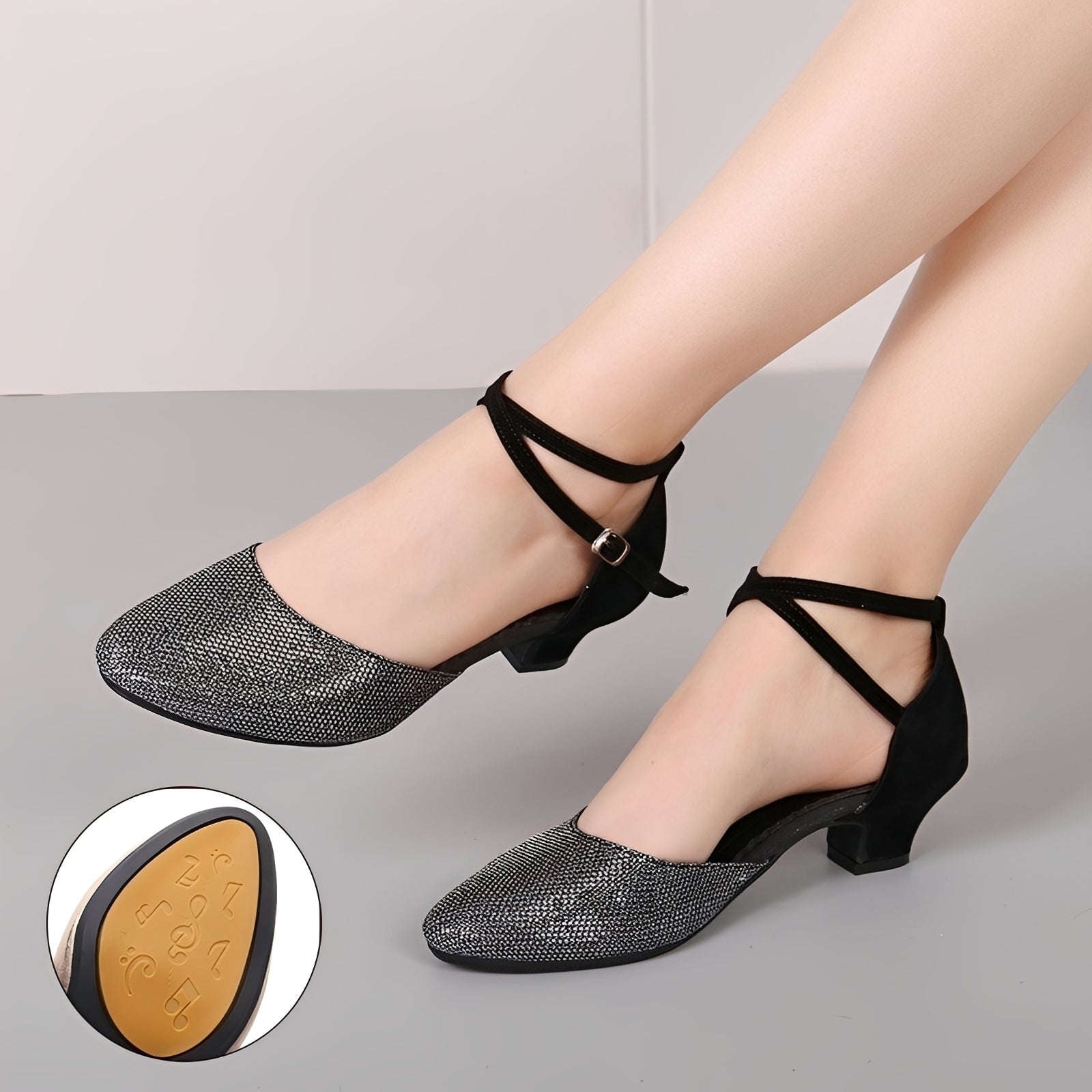 Carrie - Sandalias elegantes con brillo para mujeres