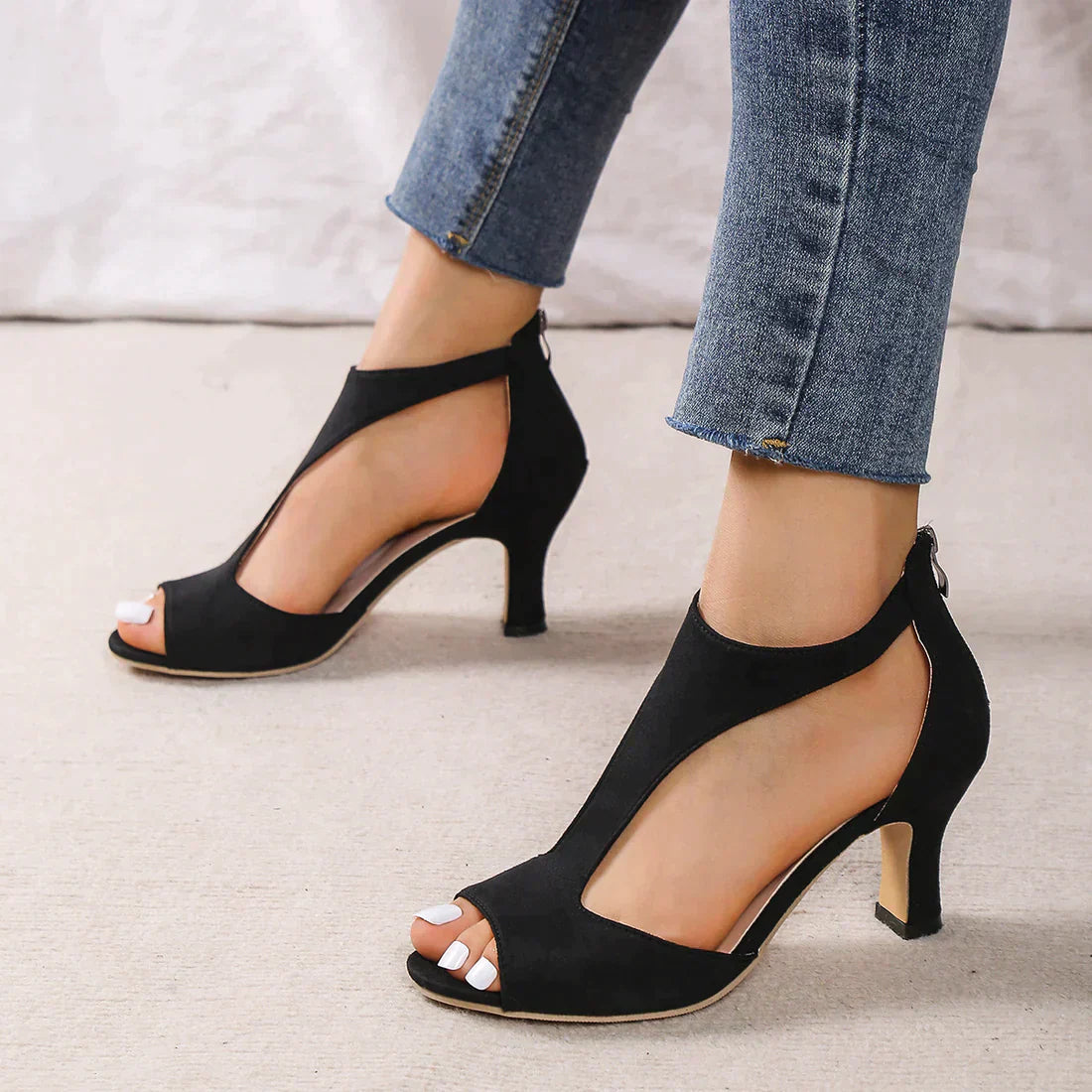 Keira - Sandalias tacón ortopédico