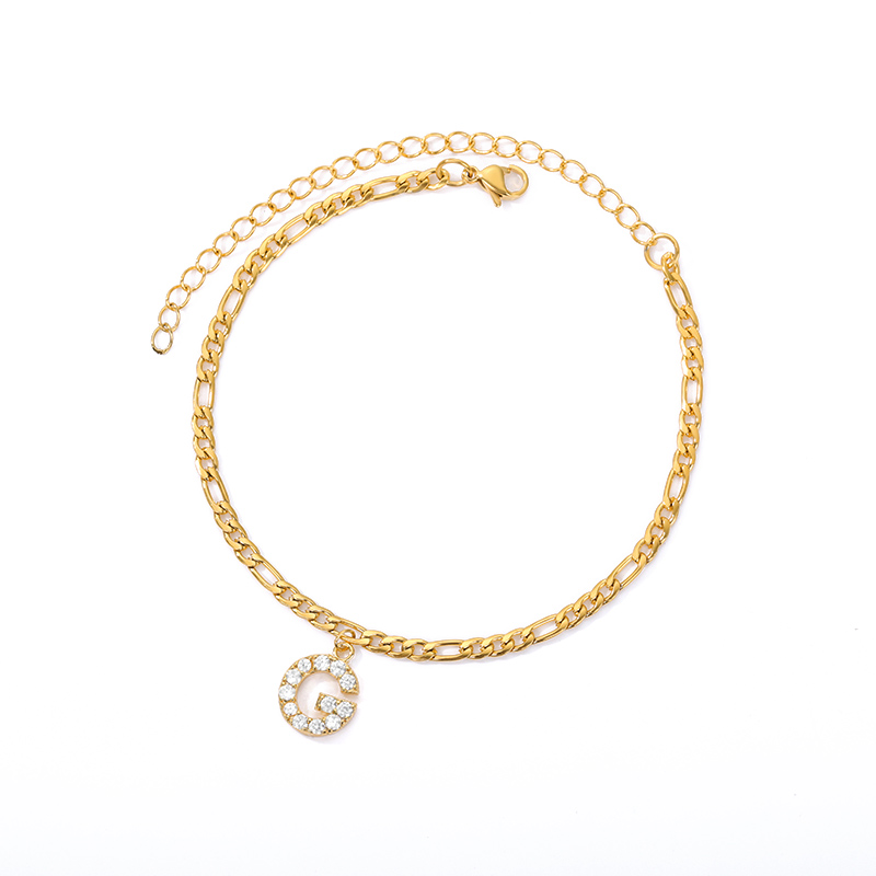 Tobillo con Inicial - Pulsera de tobillo personalizada con tu inicial