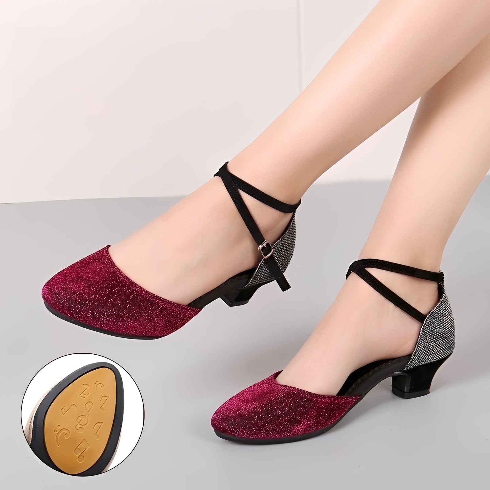 Carrie - Sandalias elegantes con brillo para mujeres