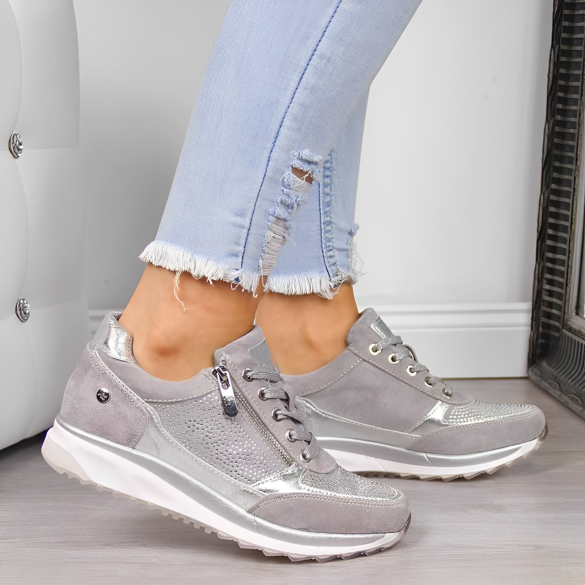 Pro Shoes - Zapatillas con cierre de cremallera