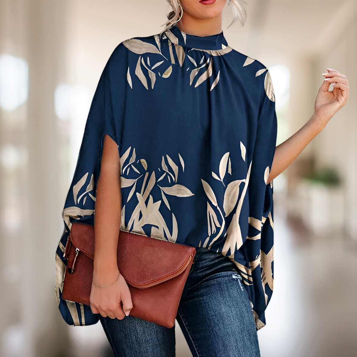 Dreneisha - Blusa elegante con corte acampanado