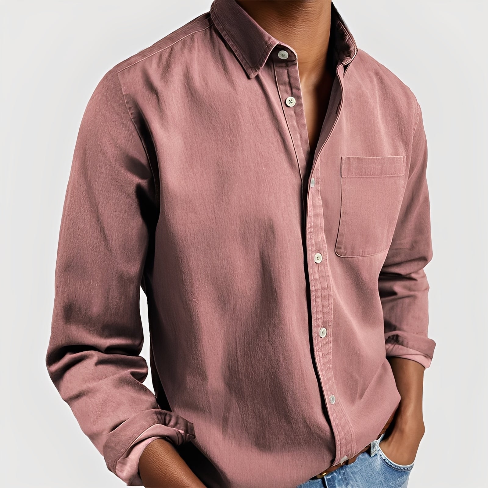 Kaspar - Camisa de manga larga casual para hombres