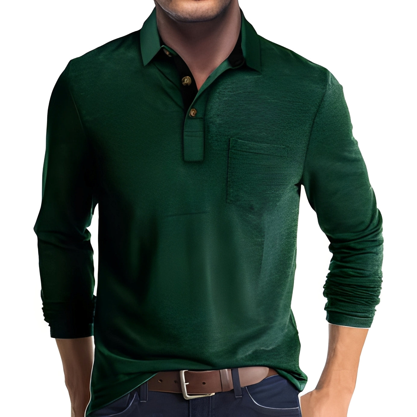 Marty - Polo de manga larga casual para hombres