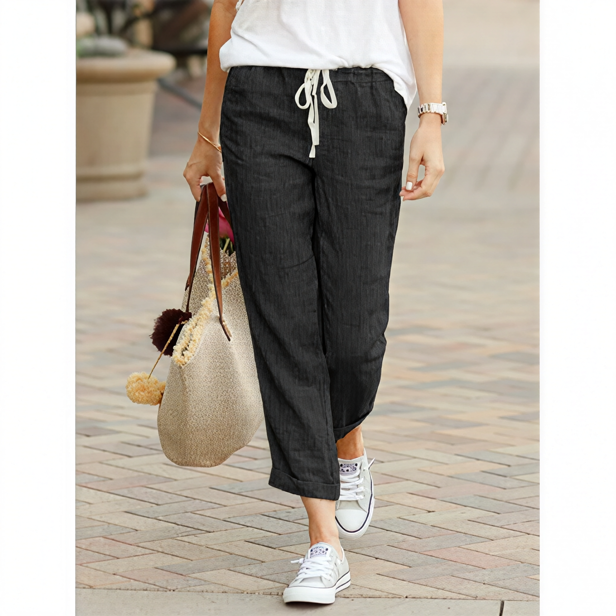 Avery - Pantalones casuales con cordón