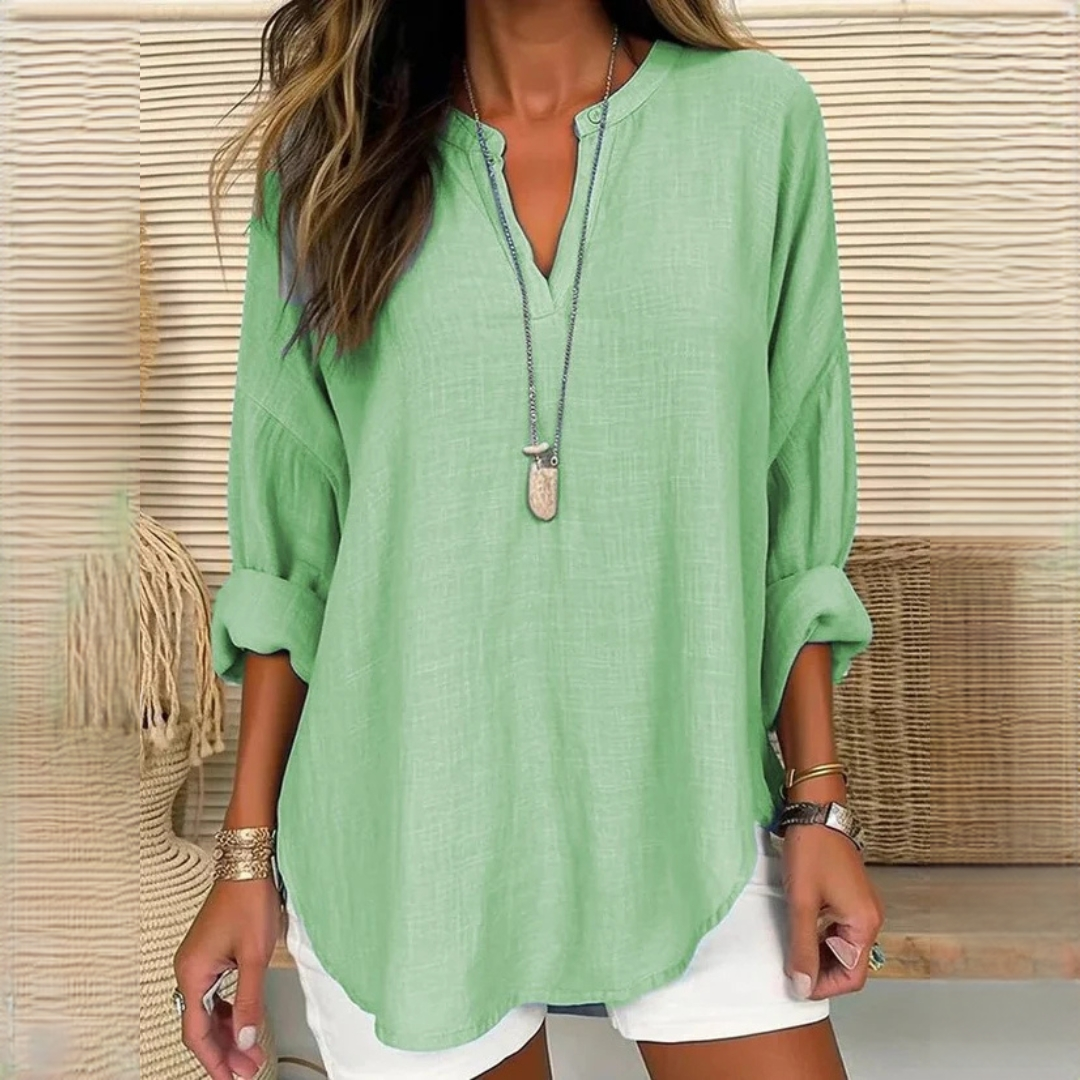 Eliza - Blusa confortable con cuello en V