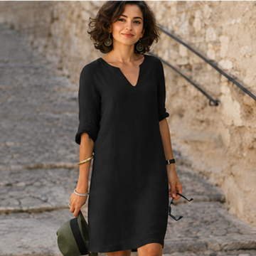 Guilaine - Vestido chic y sofisticado con escote en V