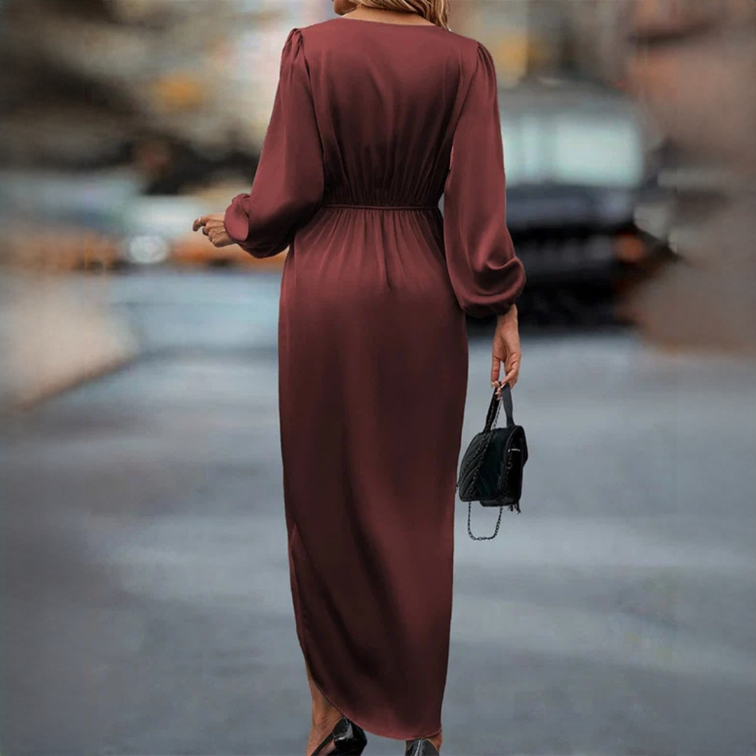 Leona - Vestido elegante con mangas abullonadas