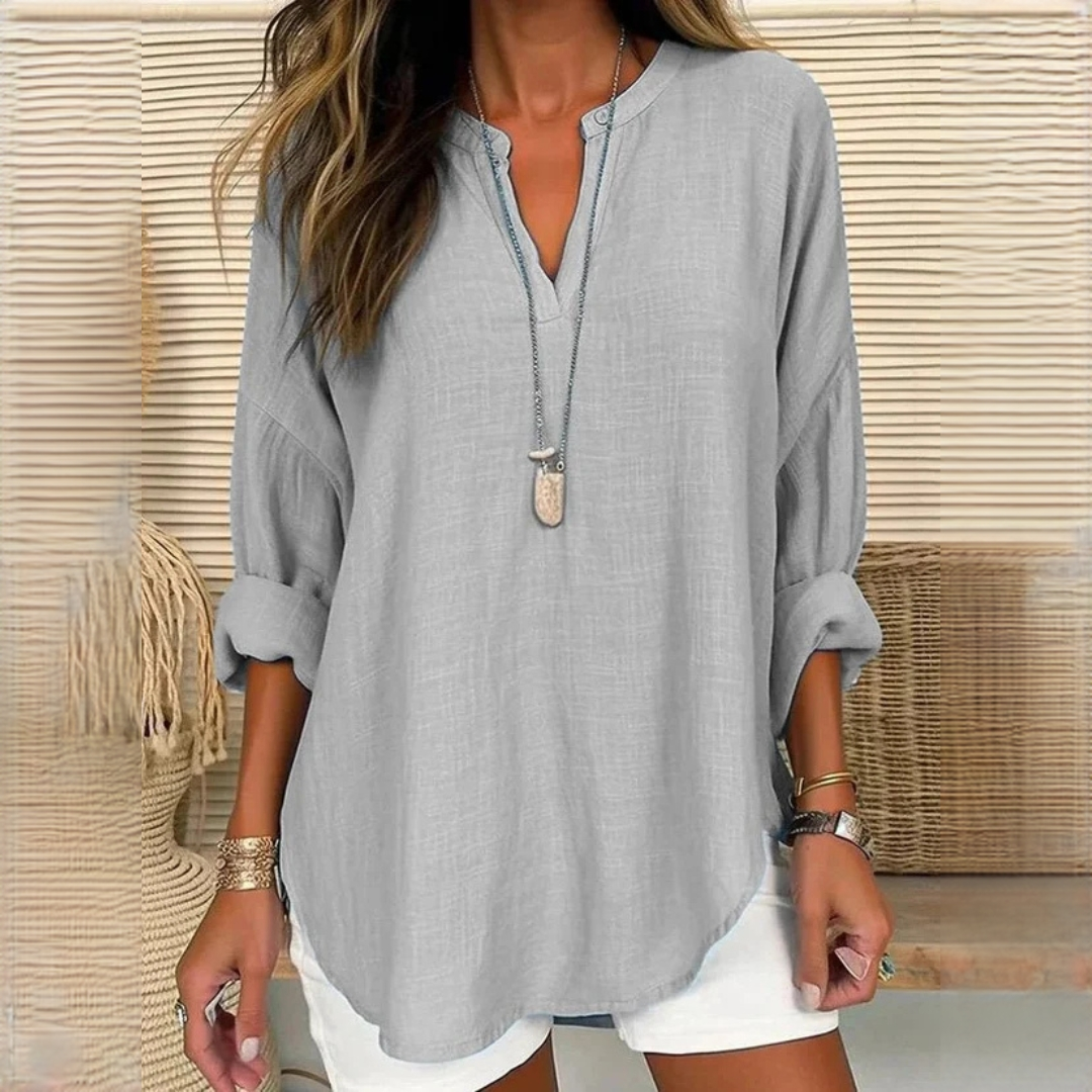 Eliza - Blusa confortable con cuello en V