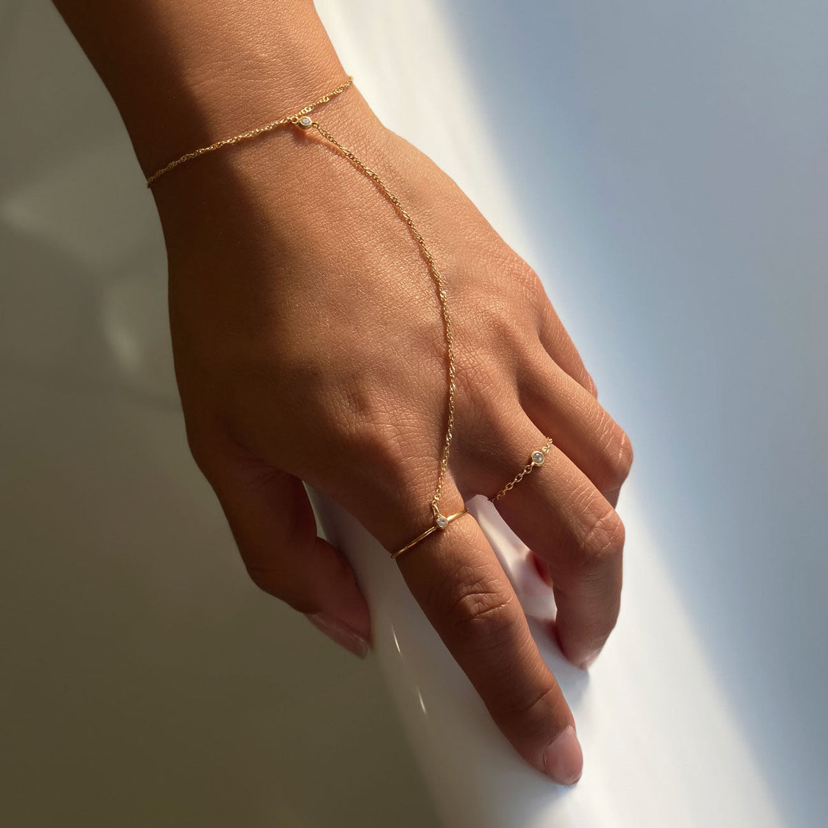 Emily - Anillo Cadena Solitaire