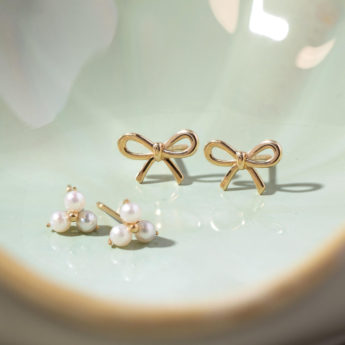 Isabella - Pendientes Trinity con perlas