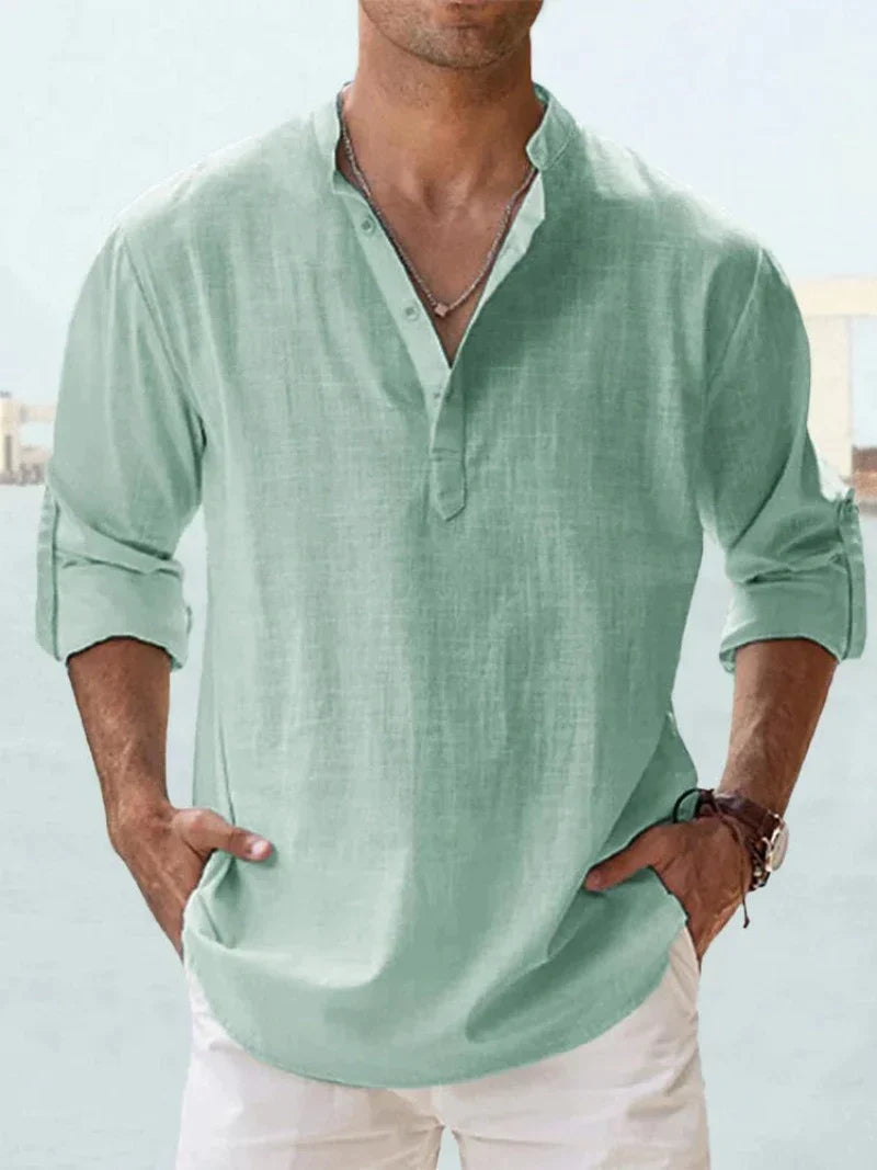 Camisa Casual de Verano para Hombre, Tejido Transpirable