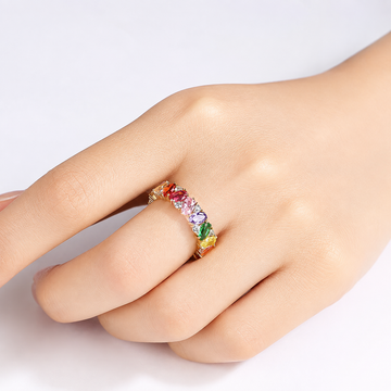 Colette – Anillo de Declaración Brillante Arcoíris