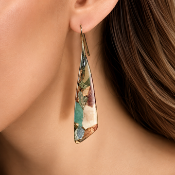 Gaia – Pendientes retro con piedra natural