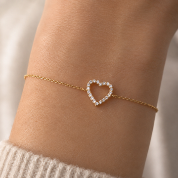 Pulsera de corazón abierto dorado